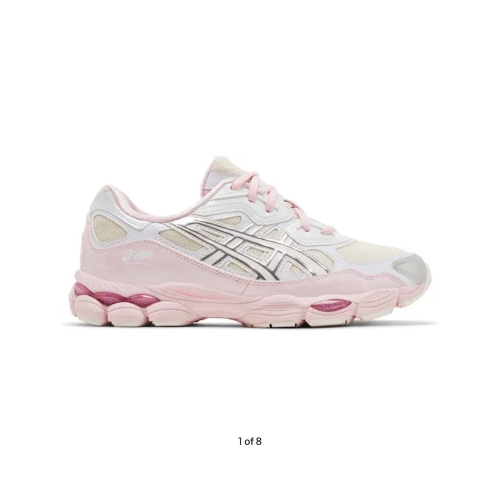ASICS Women's Pink and Cream Sneakers